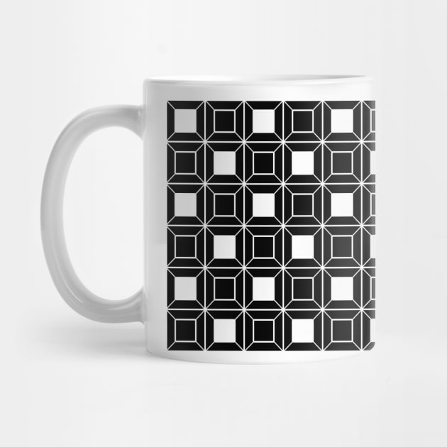 Abstract geometric pattern - black and white. by kerens